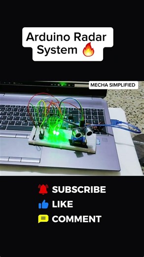 Arduino Radar System 🔥 | HC-SR04 + Servo #arduino #shorts #electronic