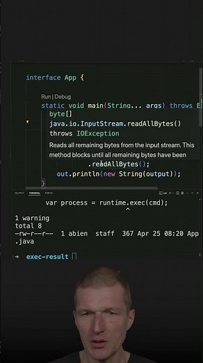 The Deprecated Runtime.exec and the Solution #java #shorts #coding #airhacks