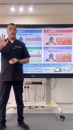 🚨🫀 Pediatric Cardiac Arrest – Non-Shockable Rhythms 🫀🚨 Early recognition & high-quality CPR can SAVE lives! 💪✨ 🔎 Non-Shockable Rhythms in Pediatrics: ⚫ Asystole – Flatline, no electrical activity 📉 ⚫ PEA (Pulseless Electrical Activity) ⚡❌🫀 🔁 Remember the Hs & Ts ⏳ Early CPR Early Epi = Better outcomes 🙌 💡 In pediatrics, ventilation is KEY! Don’t forget effective oxygenation & airway management 🫁✨ #PediatricCardiacArrest #NonShockableRhythm #Asystole #PEA #PALS | Moayad Wishah