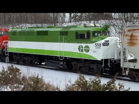 Repainted GO Transit F59PH ￼558 On CN A422 Scotch ￼Block Mile 30 Halton Subdivision March 14, 2026