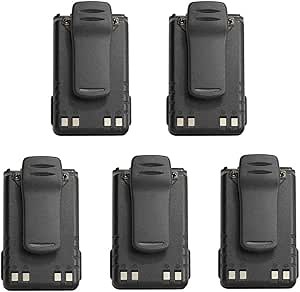 5 Pack BP-227 BP227 7.4V 1800mAh Li-ion Battery Replacement for IC-F50 IC-F50V IC-F51V IC-M87 IC-M88 IC-E85 IC-M87 IC-M88 IC-V85 Radio with Belt Clip