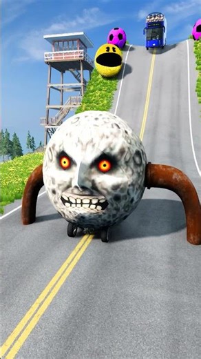 Long Cars Capsule Buses vs Low Pipes - BeamNG.drive #shorts #beamngdrive #bus