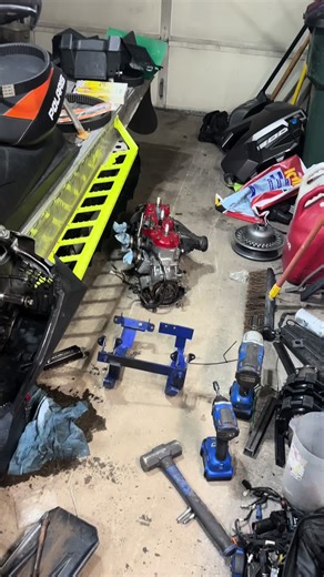 Had to bite the bullet, new motor mounts incoming for a better clutch center to center! #tripleswaptheworld #polaris #axys #rmk155 #yamadoo