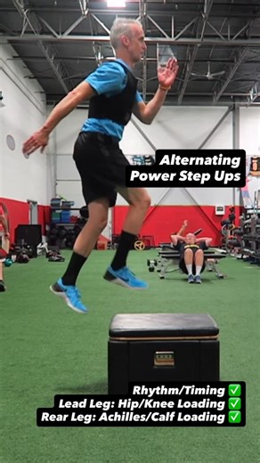 Movement As Medicine on Instagram: "Alternating Power Step Ups are one of my favorite advanced lower body power exercises. They’re a great tool to develop power, elasticity, rhythm, and coordination. Unlike most traditional power exercises in the weight room, these are performed unilaterally, which adds a level of sport specificity and helps athletes learn to produce force off a single leg. I like loading them with a weight vest to keep the movement athletic while still allowing for meaningful o