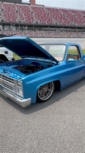 Square Body Chevrolet C10 powered by a supercharged LT4 on Pit Road at Talladega Superspeedway #sickslammedtrucks #c10 #c10trucks | SICK Slammed Trucks