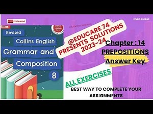 8th Lesson 14 Prepositions answer key Class 8th Collins English Grammar and Composition.
