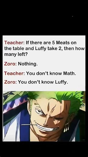 Zoro's math💀#animememes #onepiece