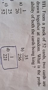 From a pack of 52 cards, two cards are drawn together at random... | Filo