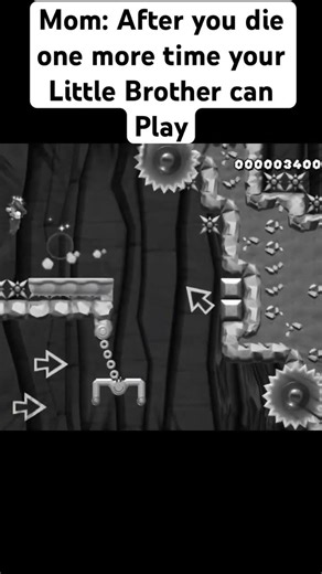 Mom: After you die one more time your Brother can Play.💀🗿#supermario #mario #shorts #mariomaker2