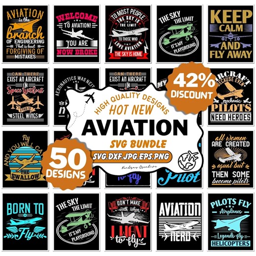 Aviation SVG Bundle | Airplane, Pilot Silhouette Clipart (digital Download) - Etsy