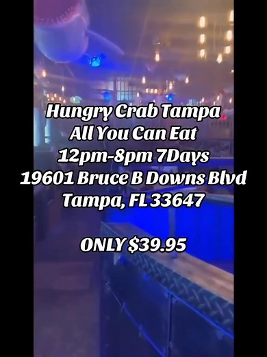 We are pleased to announce a daily all-you-can-eat seafood buffet from 12-8PM at 19601 Bruce B Downs Blvd. | Hungry Crab Juicy Seafood & Bar Tampa FL