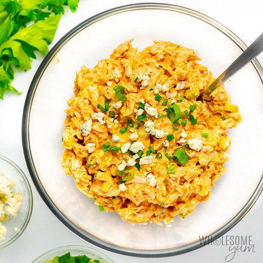 Buffalo Chicken Salad (Quick, Creamy & Spicy) - Wholesome Yum