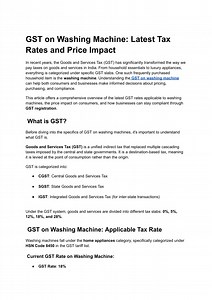 GST on Washing Machine_ Latest Tax Rates and Price Impact - SlideServe