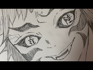 【鬼滅の刃】新・上弦の陸・獪岳（かいがく）の絵を描く。模写・シャープペン画【DEMON SLAYER 】KAIGAKU drawing