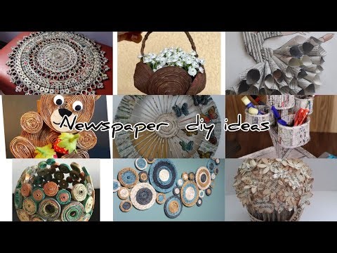 Diy from waste paper ideas / newspaper craft #papercraft ‪@myartworld-n‬