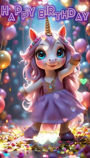 🦄✨ Happy Birthday from the Magical Dancing Unicorn! 🎉🎂