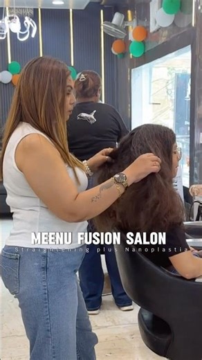 Straightening + Nanoplastia 👀💕🤞#trending#straightening #nanoplastia #hairsalon #hair #highlights