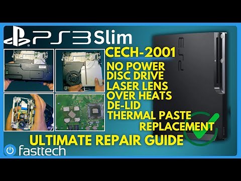 PS3 Slim CECH-2001 Repair Guide (No Power, Discs Not Reading, DE-LID and Thermal Paste Replacement)
