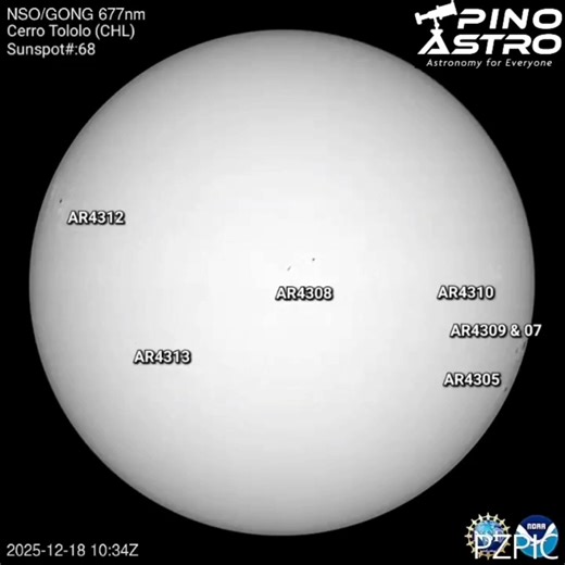 Daily Sunspots: Dec 18, 2025 #PinoAstro