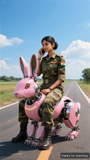 Lady Soldier saves Grandma from a robot fish 😭 #ai #army #save #fish