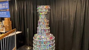 We talked with world-champion card stacker (yes there really is such a thing) Bryan Berg about his Stanley Cup creation out of Upper Deck cards. Using O-Pee-Cher Platinum makes it pop, but since they are slippery, it adds a degree of difficulty to the build. | Upper Deck