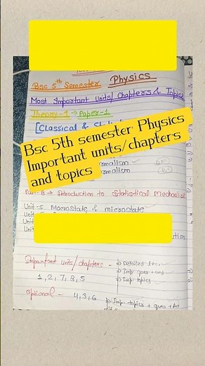 B.Sc 5th Semester Physics Important chapters | B.Sc 5th semester physics important #yourbscguide