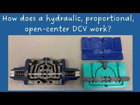 How does a hydraulic, proportional, open-center, directional control valve (DCV) work?