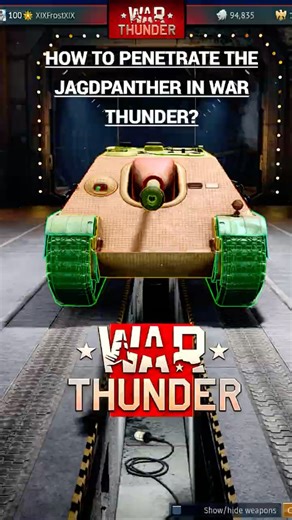 How to penetrate the Jagdpanther in War Thunder? #warthunder #warthundergame #warthundershorts