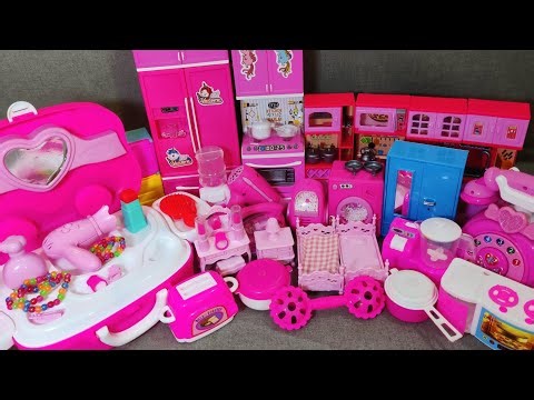 23 minutes satisfying with unboxing Barbie doll kitchen set toys video//pink toys world #barbie