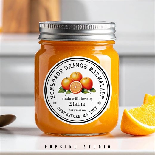 Orange Marmalade Sticker: Editable 2x2" Canning Label Template (digital Download) - Corjl 070OR - Etsy