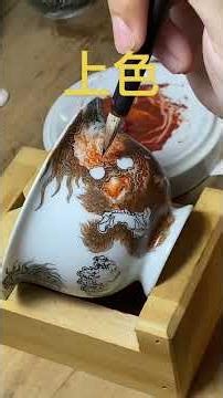 沉浸式创作！从无到有景德镇粉彩墨龙盖碗手工绘画全过程。高档奢侈有内涵，赶紧喊您的小伙伴来喝茶！ #art #景德镇陶瓷 #painting #陶瓷藝術 #contemporaryart #手绘