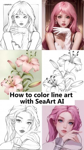 Find out how to color your lineart using AI #seaart #aiart #aiimages #aipainting #lineartcoloring #lineart