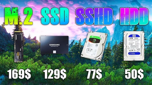 M.2 NVMe vs SSD vs SSHD vs HDD loading games