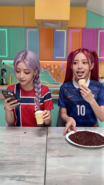 She Understood the Dip, Not the Eating Part 🍦😭 #kpop #parody #meme