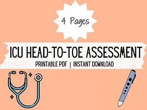 ICU Head to Toe Assessment | Critical Care Physical Assessment | ICU Nurse New Grad | Nursing Student Guide | Intensive Care | Study Guide - Etsy