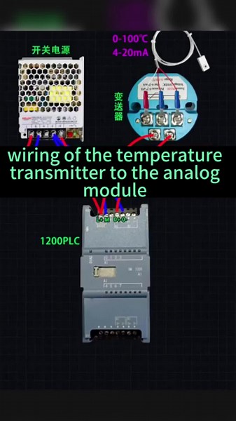 🔥🙋‍♂️wiring of the temperature transmitter to the analog module 👀👈🤫#hmi #industrial #automation #enginner #factory #manufacturer #motion #application #fyp #foryou #tiktok #programm #programming #mochuandrives #switchingpowersupply #chinamochuan #control #plc #vfd