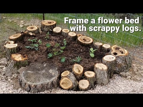 DIY Flower Bed with Log Border | Budget-Friendly, Natural, and Easy