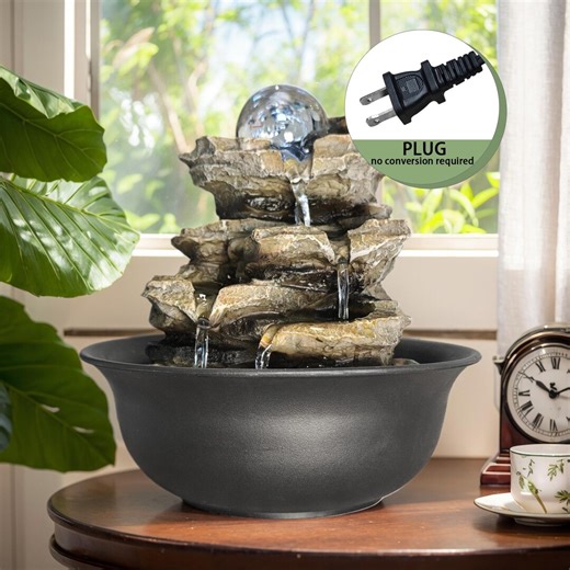 Resin Tabletop Fountain With LED Lights, Indoor Waterfall Feature - Etsy