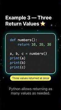 Multiple Return Values in Python 🔥 | One Function Multiple Outputs