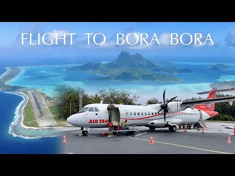 Air Tahiti ATR72 flight to Bora Bora (stunning views!)