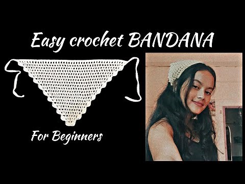 Easy crochet bandana tutorial / crochet mesh stitch / crochet triangular mesh