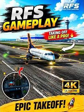 RFS Gameplay ✈️ Realistic Takeoff in 4K 😱🔥