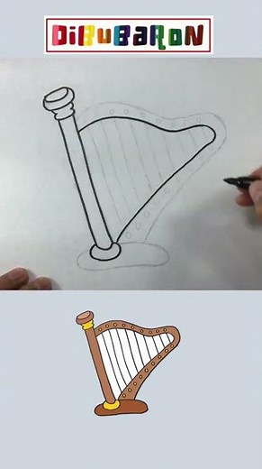 How to draw a harp step by step | Easy drawing | Quick draw