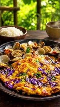 Rural Cooking: Authentic Wild Clams and Flower Omelet Recipe #minivlog
