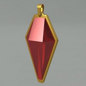 Dispatch Blonde Blazer Red gem Pendant. Video game, props, cosplay
