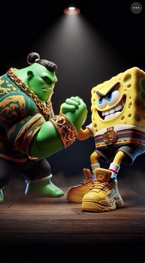 This arm-wrestling showdown goes crazy when luxury street vibes meet cartoon energy 💪🔥 Who you got winning this battle of strength and drip 💎 Watch till the end because the twist is wild 👀 #foryoupage#spongebob#streetwear #aiart#drip
