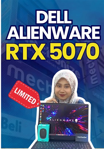 1 UNIT TERHAD🔥 Dell Alienware dengan RTX 5070 tinggal 1 unit sahaja! kita nak bagi harga promosi tau hanya RM5950 je!😍 #mechanizepclaptopshop #fyp #laptopgaming #reviewlaptop #laptopmurah