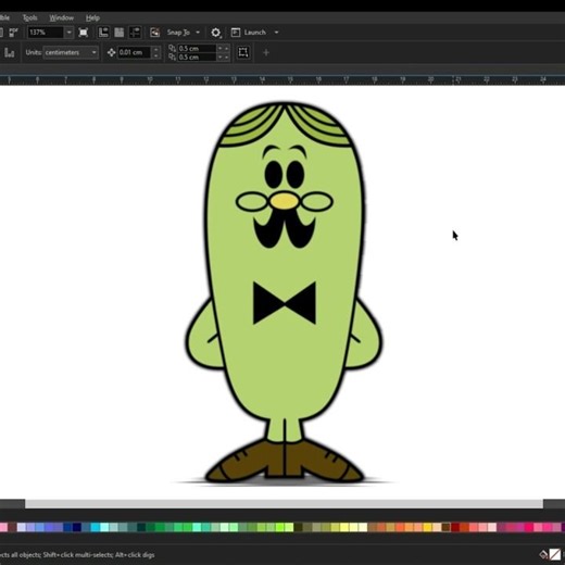 Mr. Fussy from the Mr.Men Show | Drawing | Coreldraw #shorts #Coreldraw
