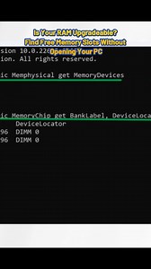 How to Check Free RAM Slots in Windows – Command Prompt Method#RAM #MemorySlots #Windows11 #CommandPrompt #TechTips #PCUpgrade #HardwareInfo #Windows10 #TechTutorial #SysInfo #WMIC #SystemInfo #RAMUpgrade #TechFix #ITSupport #SysAdmin #DigitalLiteracy #TechForBeginners #WindowsHelp #PCDiagnostics #HardwareCheck #MemoryModules #DIMM #LearnWindows #PowerUser #WindowsDoctor #NoThirdParty #WindowsFeatures #2025Tips #TechLife #PCOptimization #BudgetUpgrade #PCBuilding #MemoryCapacity #TechGuide | Urs