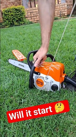 Can I start it in 10 seconds? Stihl ms170 chainsaw. #michaelstoolbench #stihl #chainsaw #ms170
